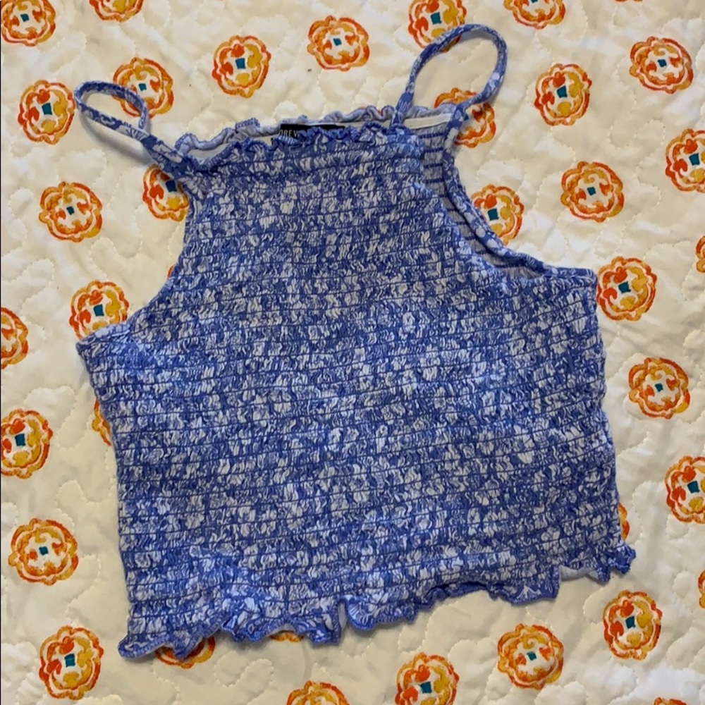 Light blue high neck crop top